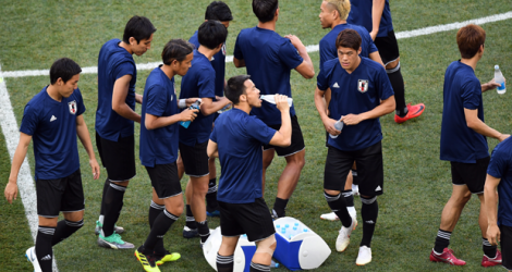 La sélection japonaise à l'entraînement, le 27 juin 2018 à Volgograd.