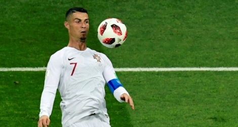 L'attaquant portugais Cristiano Ronaldo lors de la défaite face à l'Uruguay en 8e de finale du Mondial le 30 juin 2018.