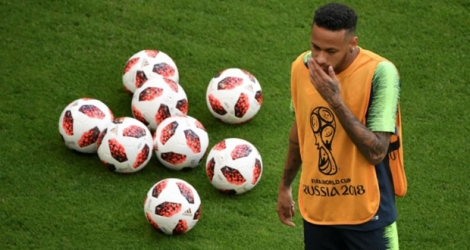 L'attaquant brésilien Neymar, à l'entraînement, au stade Samara Arena, à Samara, le 1er juillet 2018.