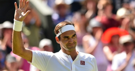 Le Suisse Roger Federer qualifié pour le 2e tour de Wimbledon le 2 juillet 2018.