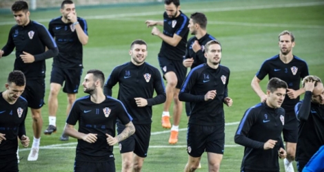 L'équipe de Croatie à l'entraînement, à Moscou, le 9 juillet 2018.