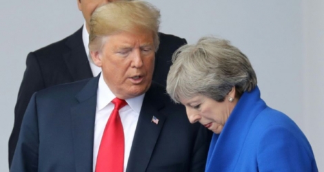 Le président américain Donald Trump et la Première ministre britannique Theresa May, à Bruxelles le 11 juillet 2018 