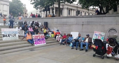Des Chagossiens vivant en Grand-Bretagne, par familles entière, ont débuté un sit-in à Trafalgar Square à Londres, ce vendredi 20 juillet.