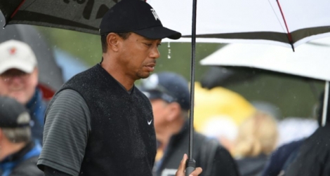 L'Américain Tiger Woods lors du 2e tour du British Open, le 20 juillet 2018 à Carnoustie en Ecosse