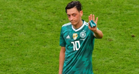 Mesut Özil sous le maillot de l'équipe d'Allemagne au Mondial en Russie, contre la Corée du Sud, le 27 juin 2018 à Kazan
