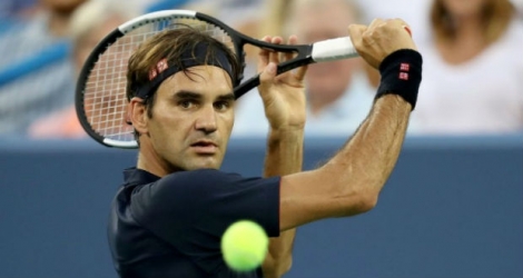 Le Suisse Roger Federer face au Belge David Goffin lors des demi-finales du tournoi de Cincinnati, dans l'Ohio.