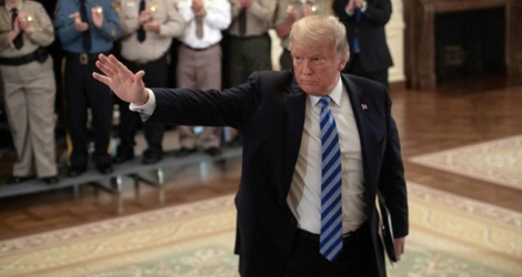 Le président Donald Trump a reçu une délégation de shérifs américains à la Maison Blanche le 5 septembre 2018.