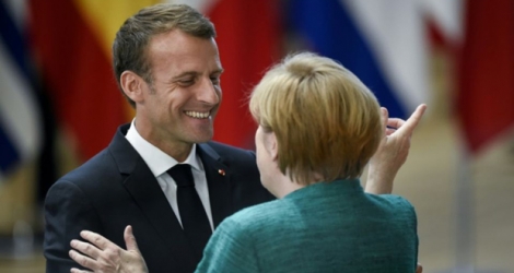 Emmanuel Macron et la chancelière allemande Angela Merkel, à Bruxelles le 28 juin 2018 