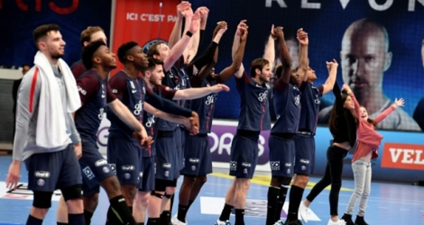 Le bonheur des joueurs du PSG, ici un match de Ligue des champions contre Kielce à Paris, le 28 avril 2018
