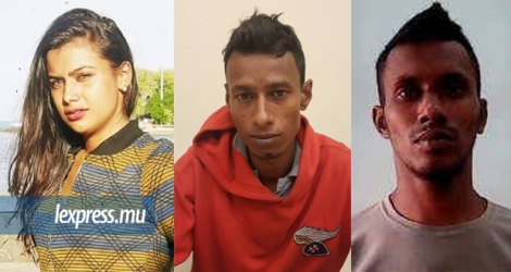 Les trois suspects arrêtés : Meghna Dyail, et Niranjansing Nekeitsing et Nadeem Kareembacus.