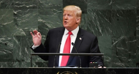 Le président américain Donald Trump lors de l'Assemblée générale annuelle de l'ONU, le 25 septembre 2018 à New York.