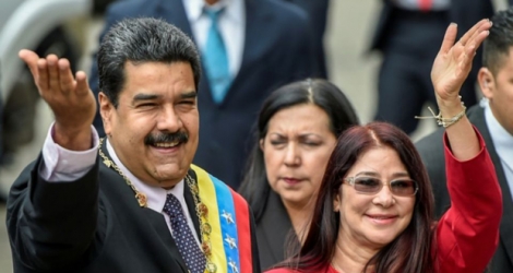 Le président vénézuélien Nicolas Maduro et son épouse Cilia Adela Flores, le 15 janvier 2017 à Caracas.