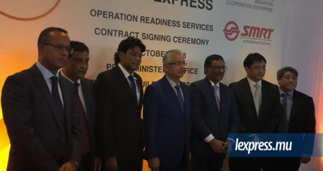 La cérémonie de signature de contrat avec SMRT Corporation de Singapour qui assurera l’«operation readiness» du métro express a eu lieu ce mercredi 3 octobre.
