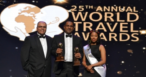 Le CEO Somas Appavou lors des World Travel Awards 2018 hier, samedi 6 octobre, à Durban, en Afrique du Sud.