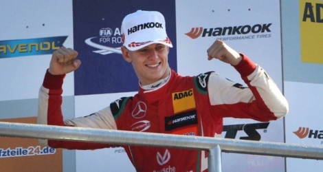 Mick Schumacher, sacré champion d'Europe de Formule 3, le 14 octobre 2018 à Hoffenheim.