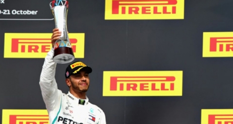Le Britannique Lewis Hamilton 3e du GP des Etats-Unis le 21 octobre 2018.
