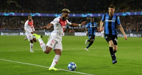 L'attaquant de Monaco Moussa Sylla (g) contre Bruges en Ligue des champions, le 24 octobre 2018 à Bruges.