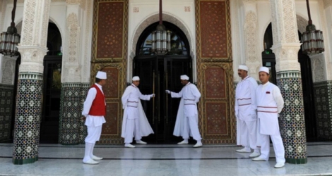 Une des entrées du célèbre hôtel de luxe La Mamounia, à Marrakech, dans le sud du Maroc, prise en photo le 2 novembre 2009.