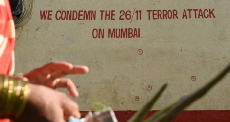 Un graffiti commémorant les attaques qui ont touchées Bombay entre le 26 et le 29 novembre 2008.