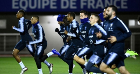 L'équipe de France à l'entraînement, à Clairefontaine, le 13 novembre 2018.