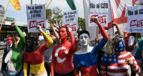 Manifestation contre le sommet du G20, le 30 novembre 2018 à Buenos Aires, en Argentine.