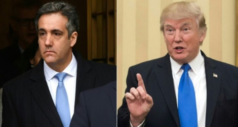 Photomontage du président des Etats-Unis Donald Trump et de son ac-avocat Michael Cohen.