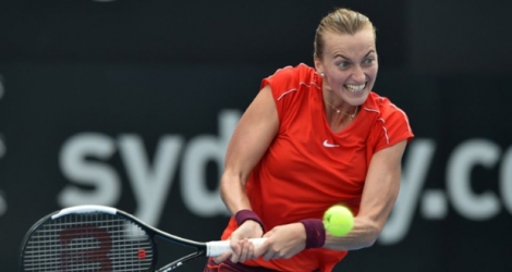 La Tchèque Petra Kvitova face à l'Australienne Ashleigh Barty en finale au tournoi de Sydney, le 12 janvier 2019.