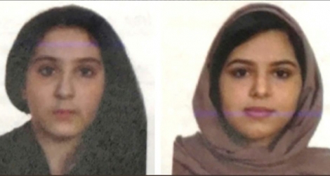 Photomontage des soeurs saoudiennes Tala et Rotana Farea, fourni par la police de New york le 30 octobre 2018 