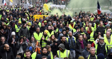 Manifestation de «gilets jaunes» à Paris le 26 janvier 2019.