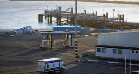 Vue du port de commerce de Ramsgate, dans le sud-est de l'Angleterre, prise le 8 janvier 2019.
