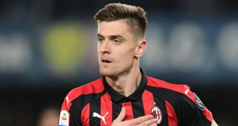 L'attaquant polonais de l'AS Milan Krzysztof Piatek buteur contre Chievo Vérone le 9 mars 2019 à Vérone.