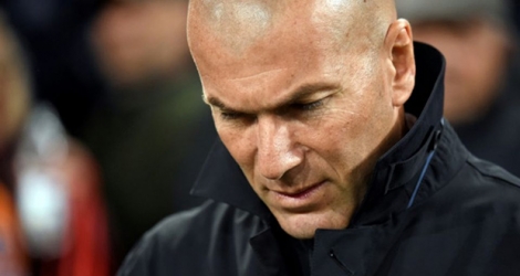 L'entraîneur français du Real Madrid Zinédine Zidane lors du match à Valence en Liga, le 3 avril 2019.