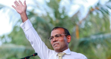 L'ancien président des Maldives Mohamed Nasheed, de retour d'exile, le 1er novembre 2018 à Malé.