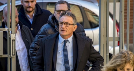 L'ancien entraîneur du XV de France arrive pour son audition au Conseil de Prud'hommes de Toulouse, le 14 février 2019.