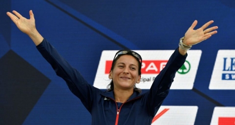 Clémence Calvin vice-championne du marathon lors des Championnats d'Europe d'athlétisme à Berlin, le 12 août 2018.