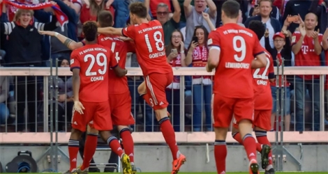 Courte victoire du Bayern Munich 1-0 sur Werder Brême, grâce à un but signé Niklas Süle (N.4), le 20 avril 2019 à Munich.