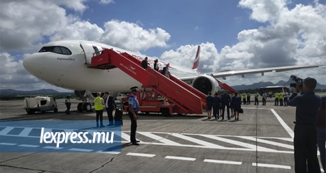 L'Aapravasi Ghat, nouvel avion d'Air Mauritius est arrive à Maurice le vendredi 19 avril.