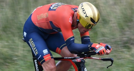 Le Slovène Kristjan Koren lors de la 5e étape de Paris-Nice, à Barbentane, le 14 mars 2019.
