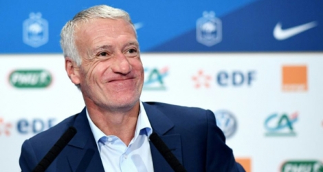Le sélectionneur des Bleus Didier Deschamps en conférence de presse à Paris le 21 mai 2019.