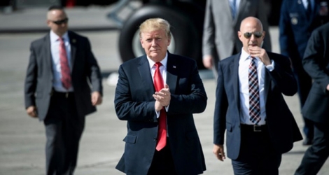 Le président américain Donald Trump le 24 mai 2019 à Anchorage en Alaska, pendant son voyage vers le Japon.