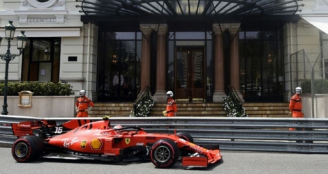 Le Monégasque Charles Leclerc (Ferrari) lors de la 3e séance d'essais libres pour le GP de Monaco, le 25 mai 2019.