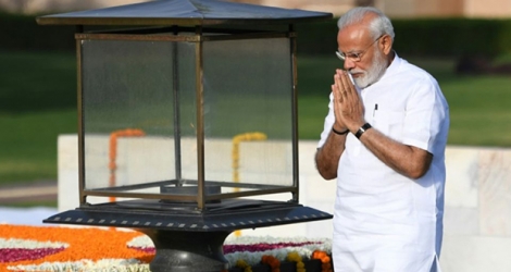 Le Premier ministre indien Narendra Modi, au mémorial en l'honneur du Mahatama Gandhi à New Dehli, le 30 mai 2019.