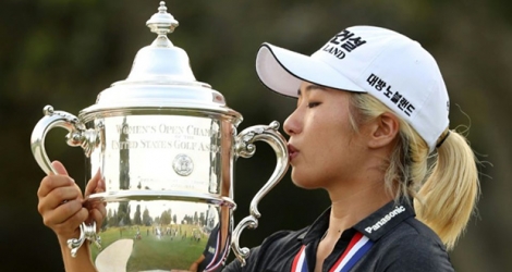 Lee6 jeong-eun savoure son triomphe à l'US Open de golf, le 2 juin 2019 à Charleston, en Caroline du sud.