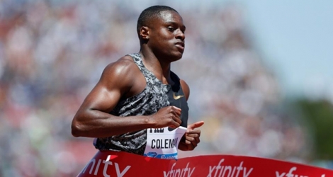 L'Américain Christian Coleman vainqueur du 100 m du meeting de Stanford, en Californie, le 30 juin 2019.