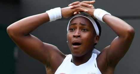 La joueuse américaine de 15 ans Cori Gauff élimine sa compatriote Venus Wiliams lors du premier tour de Wimbledon le 1er juillet 2019.