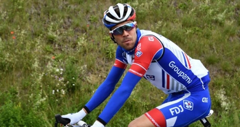 Le coureur de la Groupama-FDJ Thibaut Pinot lors du Critérium du Dauphiné, en route vers Riom, le 11 juin 2019.
