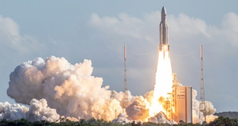 Lancement par Ariane 5 de quatre satellites Galileo, à Kourou le 25 juillet 2018.