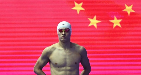 Le Chinois Sun Yang avant la finale du 800m nage libre des Championnats du monde de Gwangju, en Corée du Sud, le 24 juillet 2019.