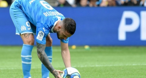L'attaquant de Marseille Dario Benedetto rate un penalty lors du match nul 0-0 à Nantes le 17 août 2019.
