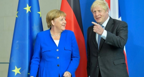 La chancelière allemande Angela Merkel et le Premier ministre britannique Boris Johnson, le 21 août 2019 à Berlin.